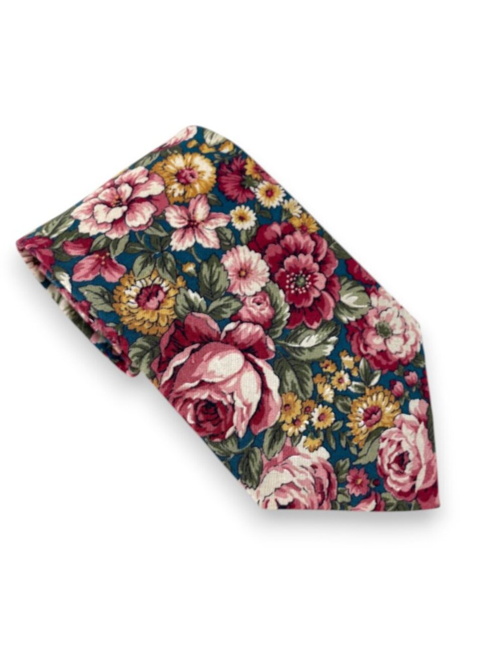 Vintage 90s Windsor Cotton Floral Tapestry Tie 4"